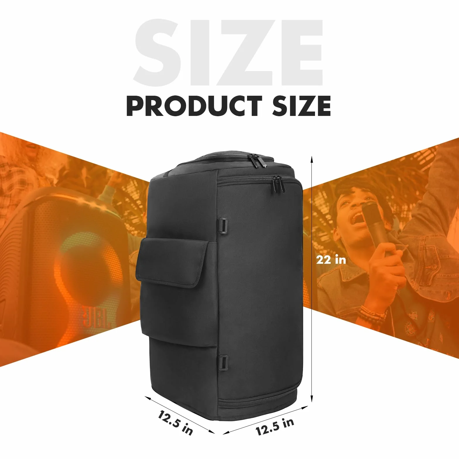 Etui na głośnik, kompatybilne z JBL PartyBox 110/120, przenośny głośnik, outdoor, impreza, podróż, ochrona przed kurzem, torba do przechowywania z kieszeniami do JBL PartyBox Club 120 i