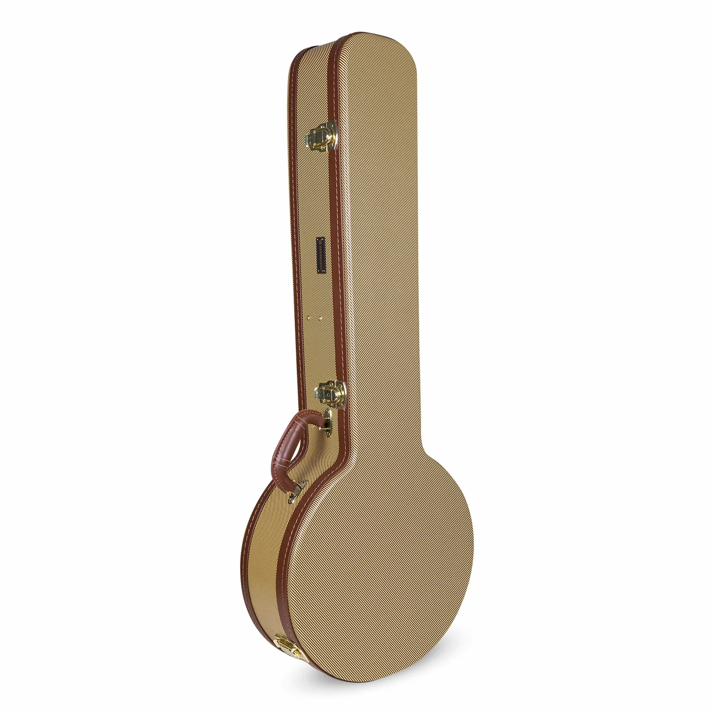 Crossrock Deluxe drewniane twarde etui na 5-strunowy rezonator banjo, winyl tweed (CRW620BJTW)