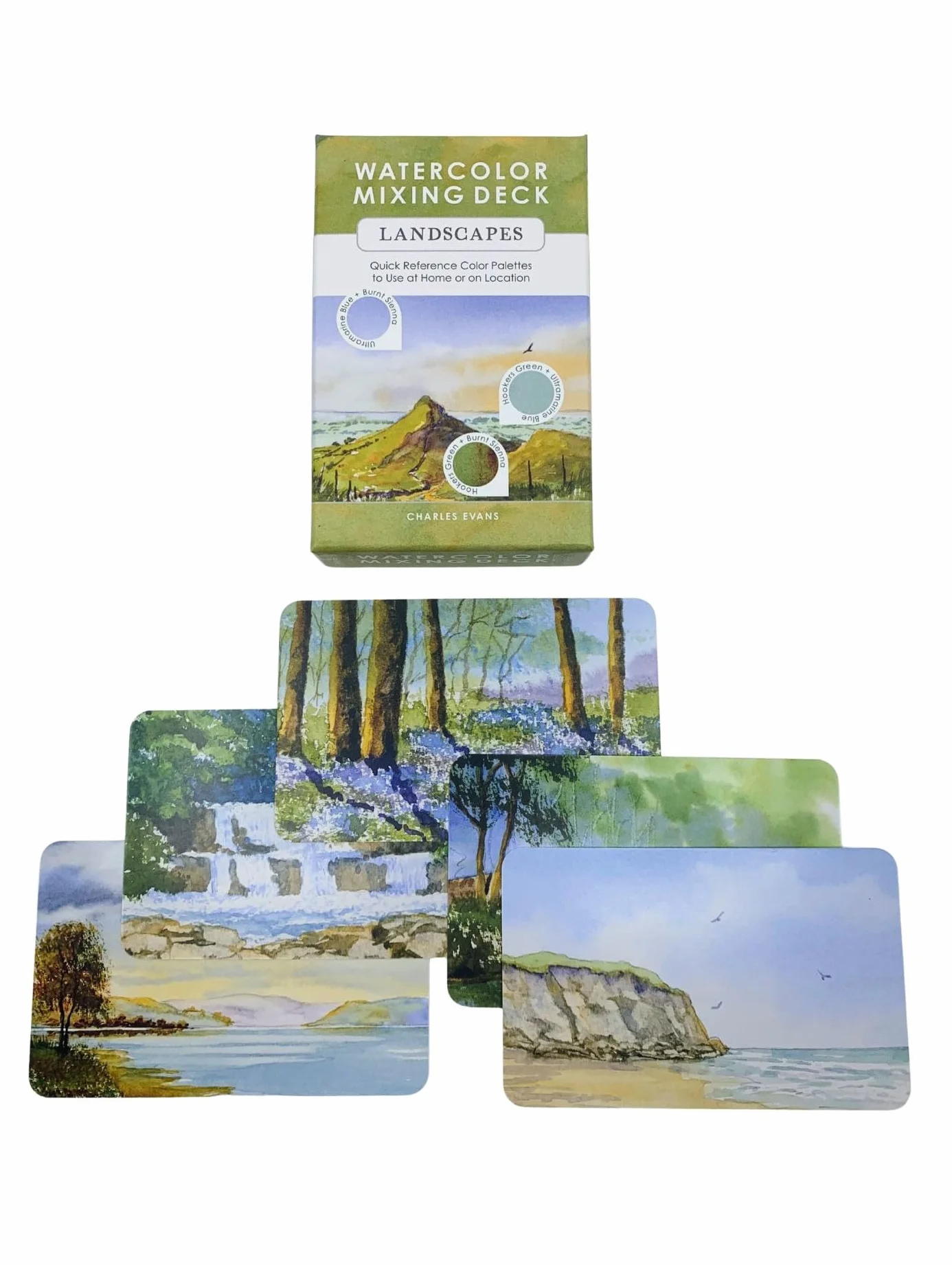 Watercolor Mixing Deck: Landscapes: Quick Reference Color Palettes to Use at Home or on Location
