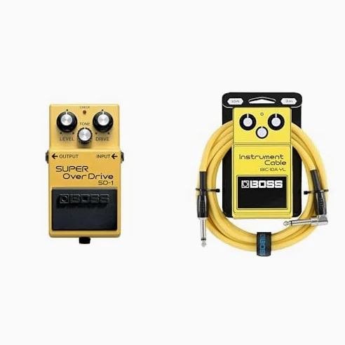BOSS SD-1 SUPER OVERDRIVE + kabel instrumentalny serii BIC-10A (żółty)