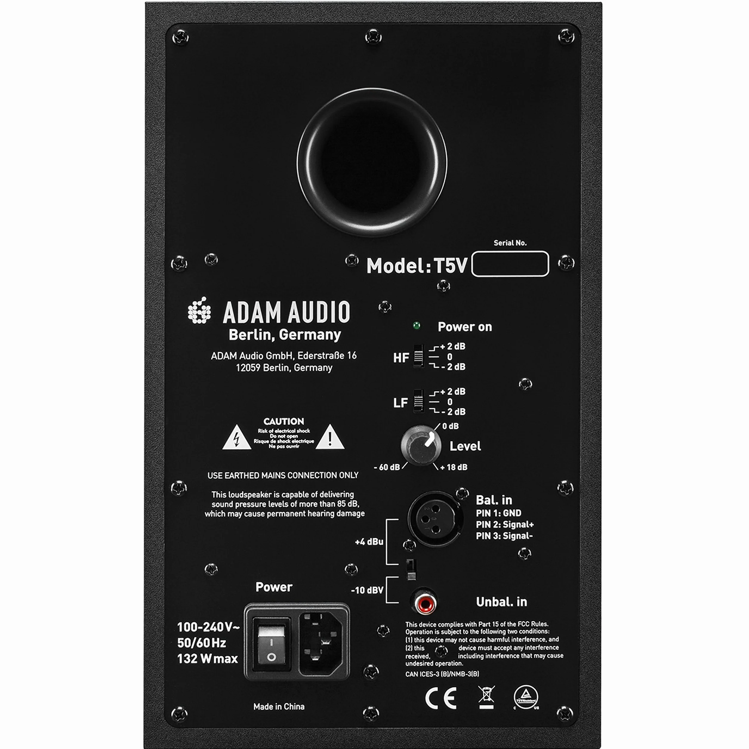 Adam Audio T5V Monitor Studyjny, Czarny, 70 W