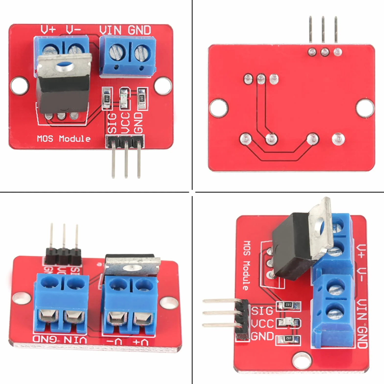 5 szt. modułów sterownika MOSFET 3,3 V/5 V, wyjście PWM, wyjście płyt napędowych 0-24 V