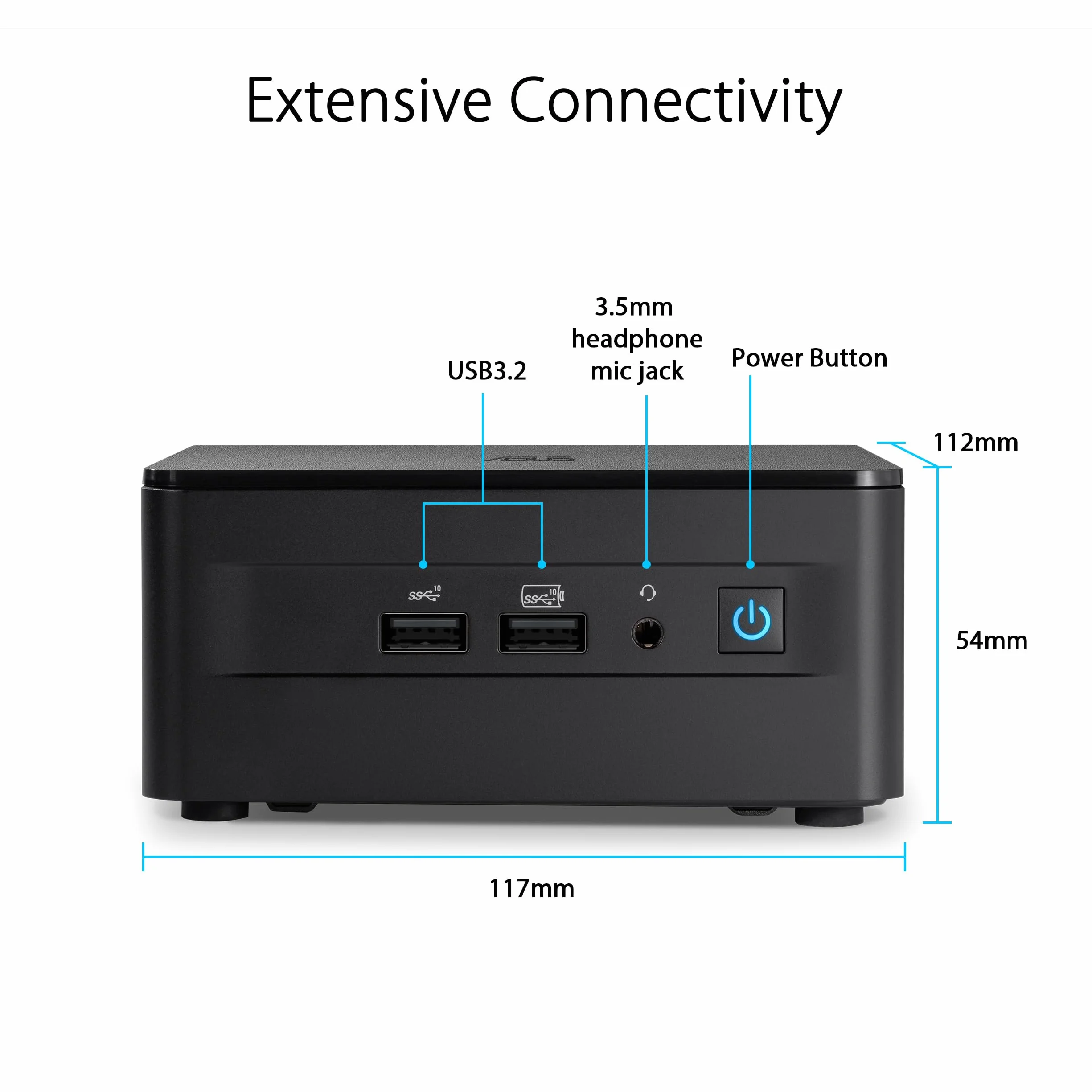ASUS NUC 13 Pro komputer stacjonarny Barebone (Intel Core i5-1350P, vPro, Intel UHD Graphics, bez pamięci, bez pamięci masowej, bez systemu operacyjnego, bez kabla zasilającego)