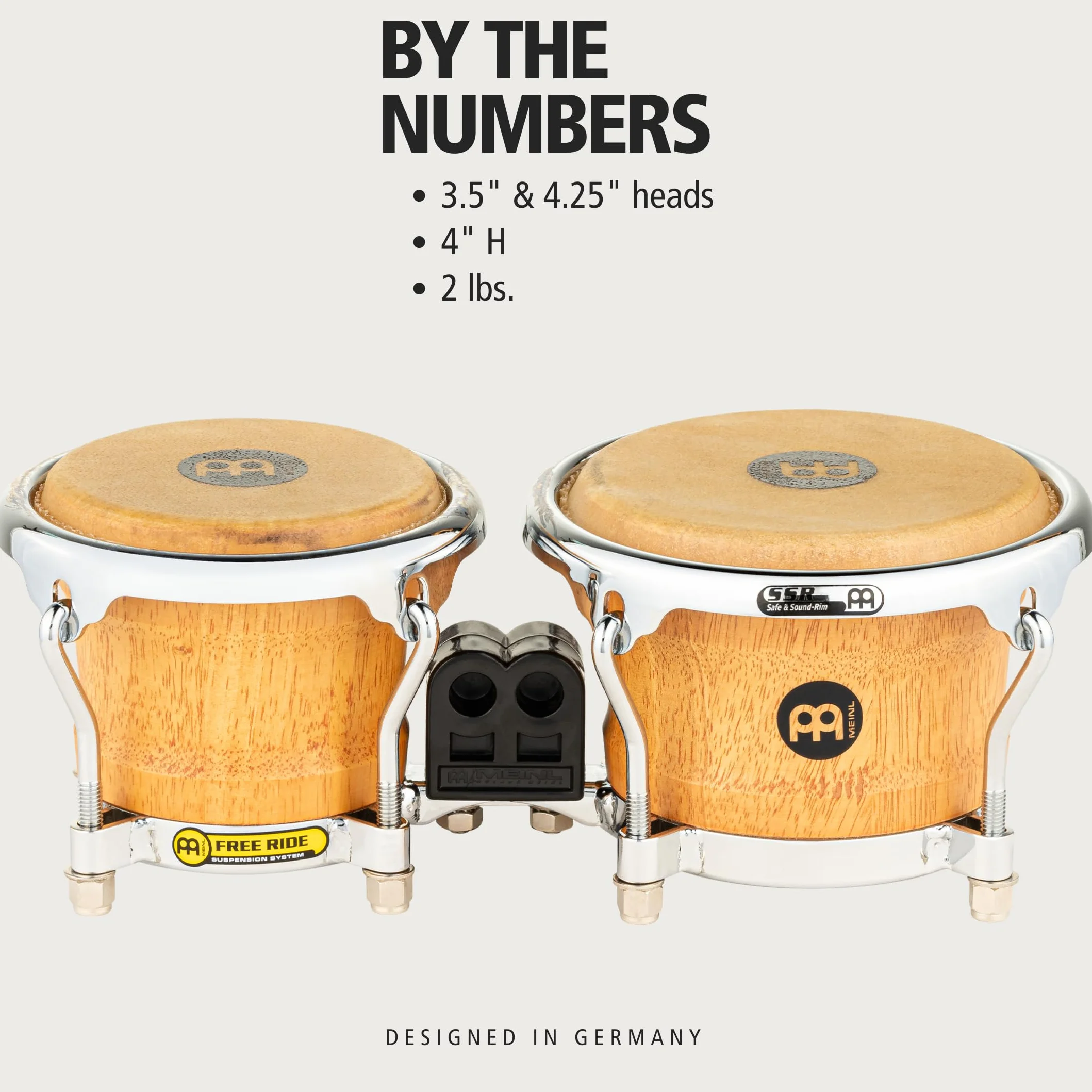 Meinl Mini Bongos FWB100 3 1/2"+4 1/4" Super Natural Bongo