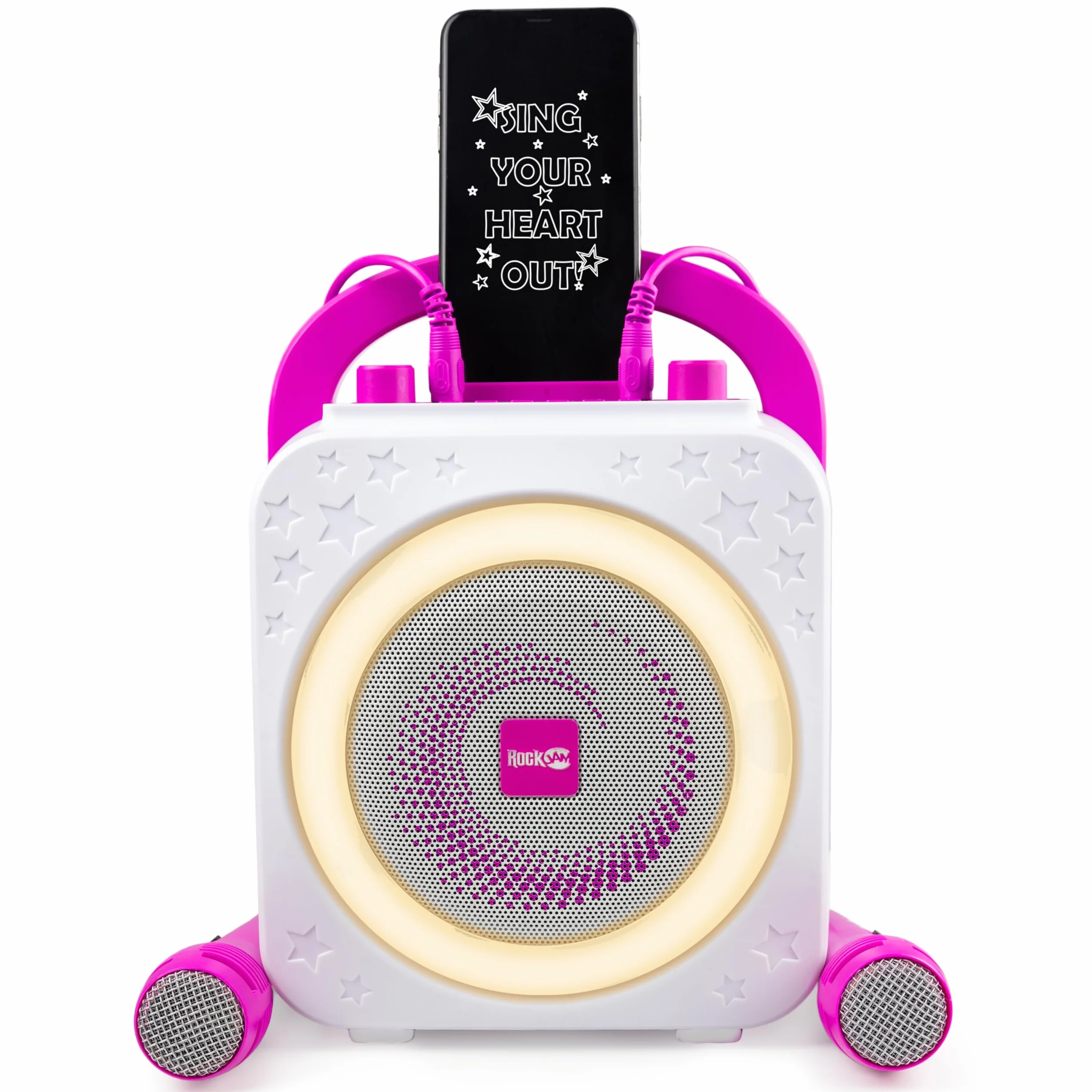RockJam Ring urządzenie do karaoke Bluetooth z dwoma mikrofonami