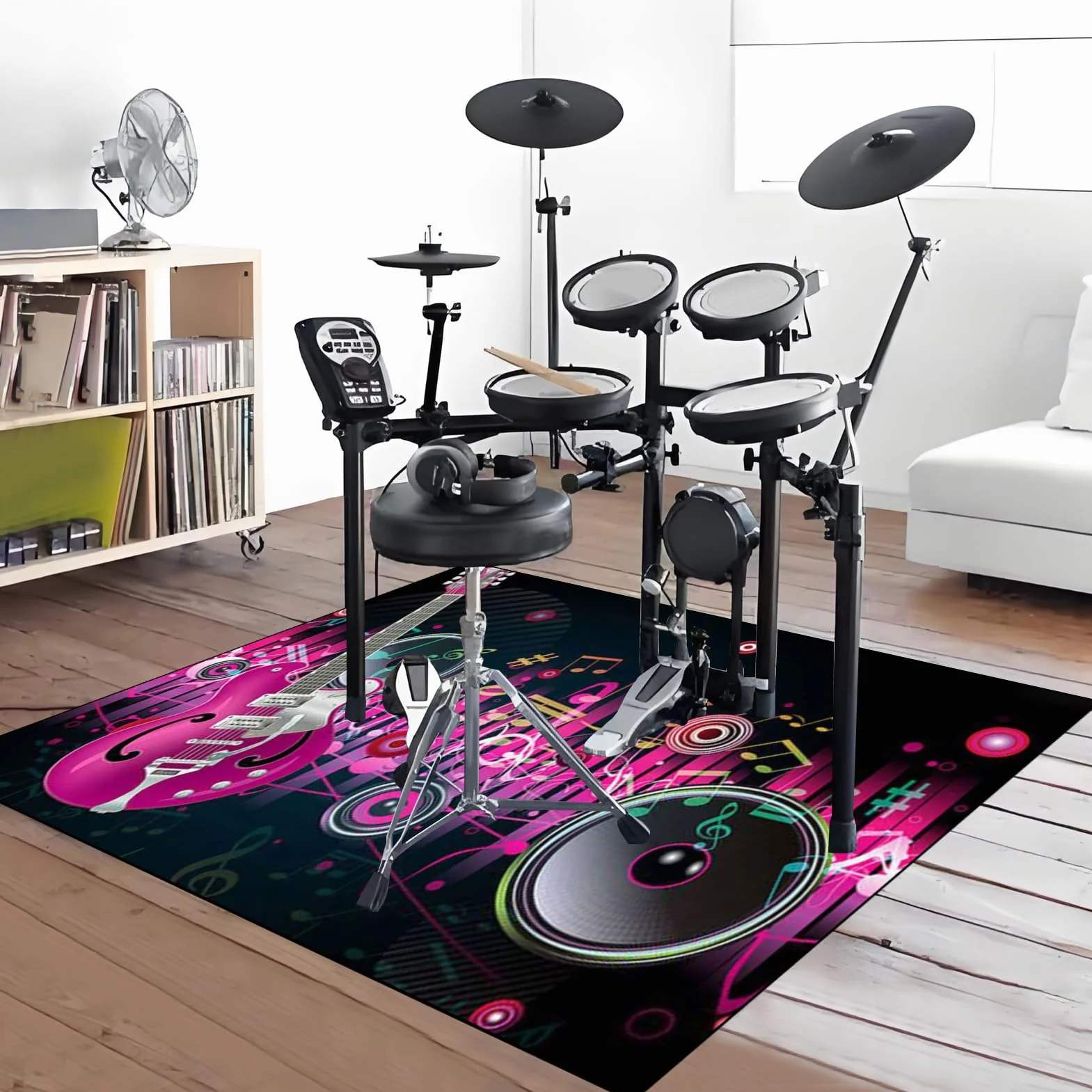 Dywan perkusyjny, mata perkusyjna, 120 x 80 cm, dywanik z elektrycznym bębnem, dźwiękoszczelne podkładki, akcesoria do bębnów elektrycznych, zestaw bębnów jazzowych, profesjonalne