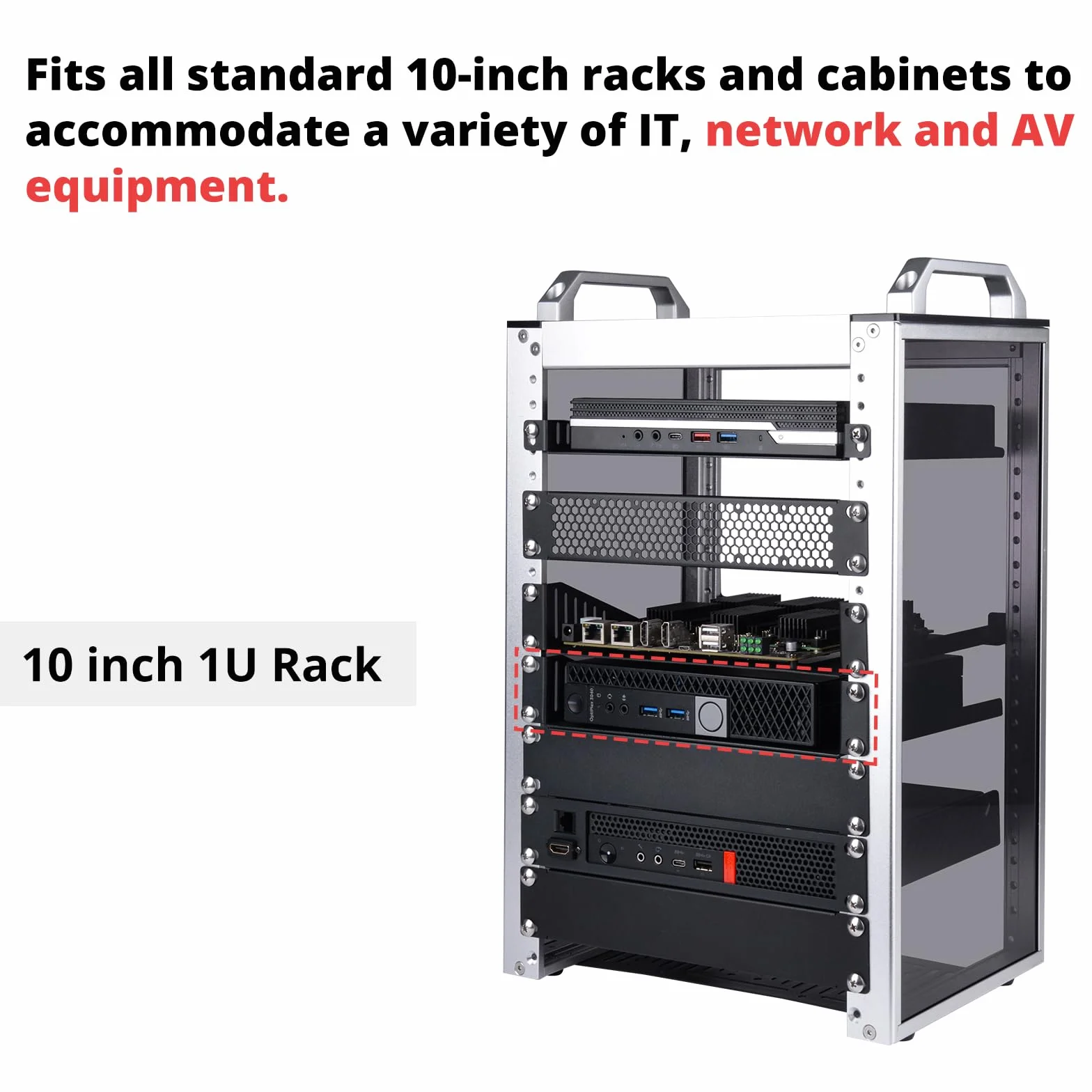 GeeekPi DeskPi rack Akcesoria 10 cali 1U Ventylowany Przeciwległy Regał Podkładka, Mount Cantilever Trawa do 10 Calowego Urządzenia Sieciowego Regału i Szczytu