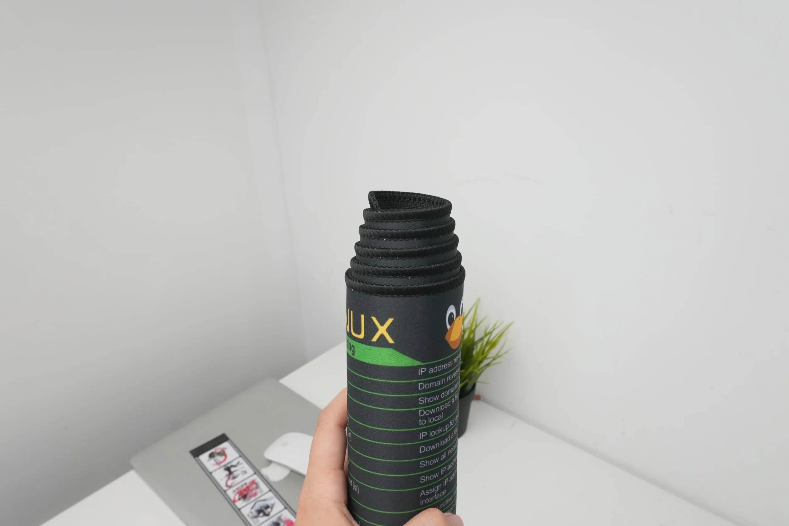 excovip Podkładka pod mysz Linux Commands - Podkładka pod mysz ze skrótami,Rozszerzona duża podkładka na biurko, skrót klawiaturowy,Mata na biurko, zszyte krawędzie, antypoślizgowa (80x30cm)