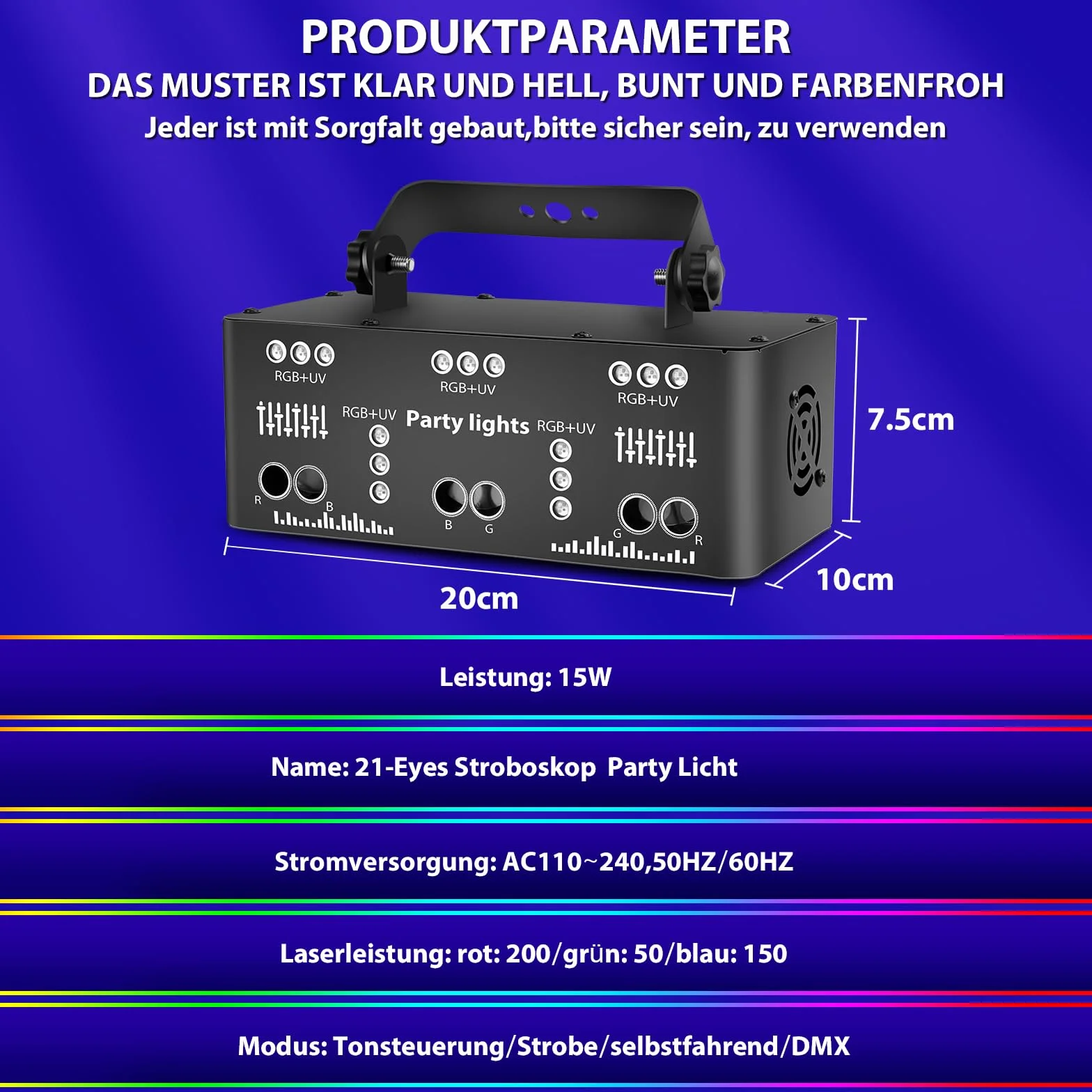 Światło dyskoteczne Światło imprezowe, DMX efekty świetlne LED RGB Projektor DJ sterowany muzyką dyskoteka światła, dla KTV zjazd rodzinny ślub rocznica Halloween