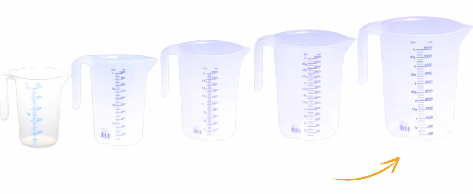 Hunersdorff puszka z podziałką 5000 ml, PP, z 2 zamkniętymi uchwytami, przezroczysta i można układać w stos, 20,3 x 20,3 x 25,7 cm