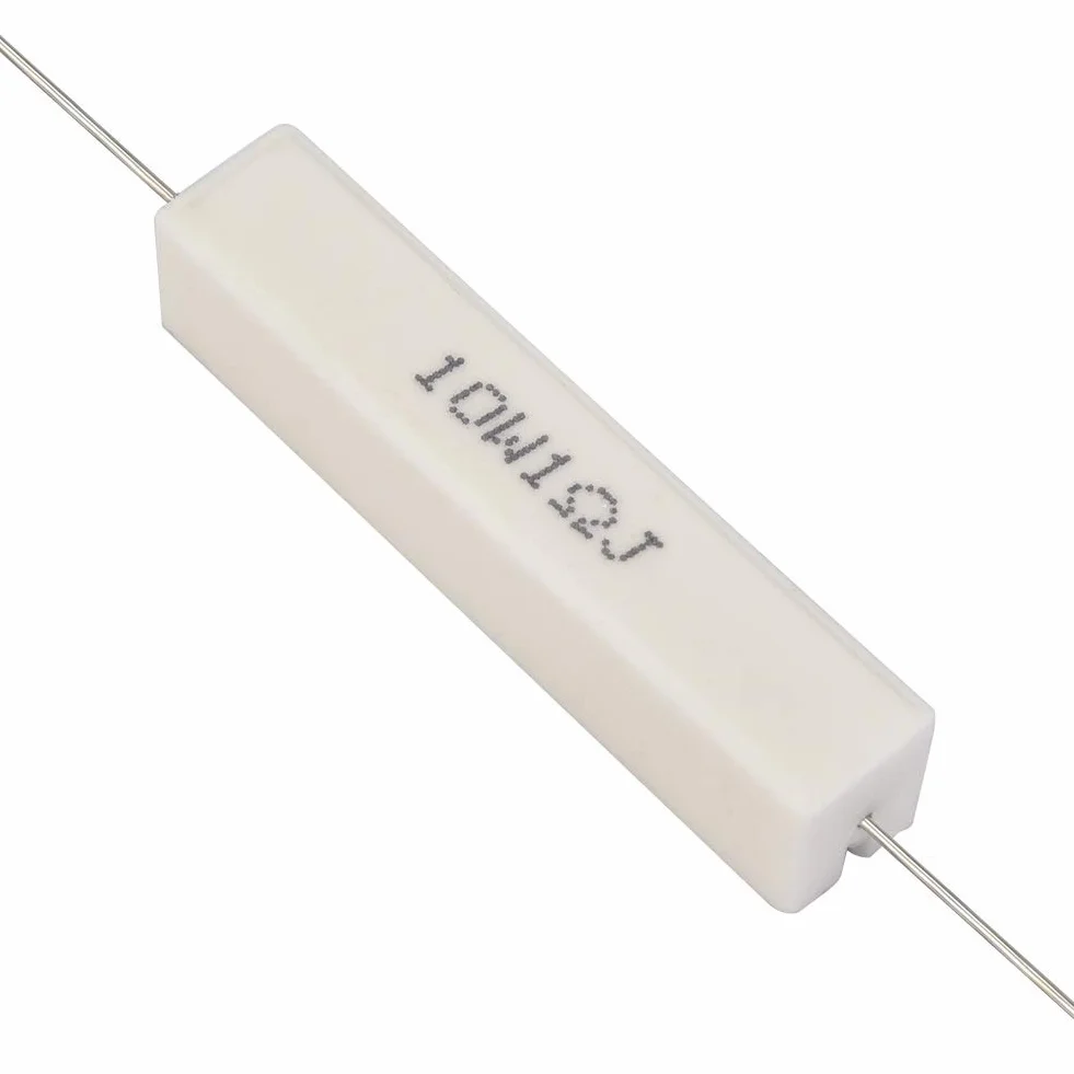 Rezystor ceramiczny 10 sztuk, 10 W rezystor cementowy Zestaw rezystorów dzielnika głośnika Ceramiczny 1 Ohm / 1,5 Ohm / 5 Ohm / 6 Ohm Cementowe rezystory mocy. (1 Ohm)