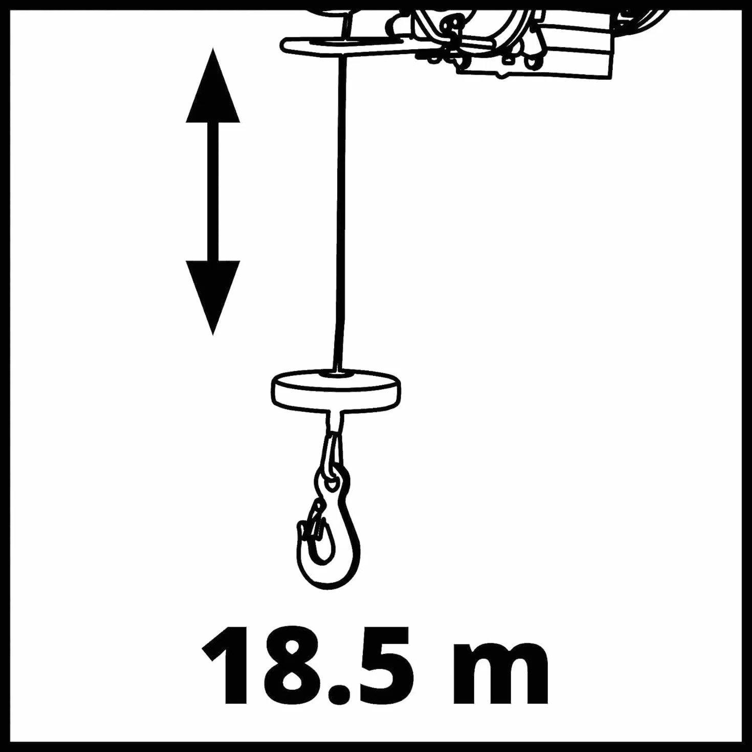 Einhell Wciągarka linowa TC-EH 600 (1050 W, nośność bez rolki zwrotnej 300 kg na 18 m/z rolką zwrotną 600 kg na 9 m, linka stalowa 18 m (Ø 4,5 mm), w zestawie z pałąkiem zabezpieczającym na haku