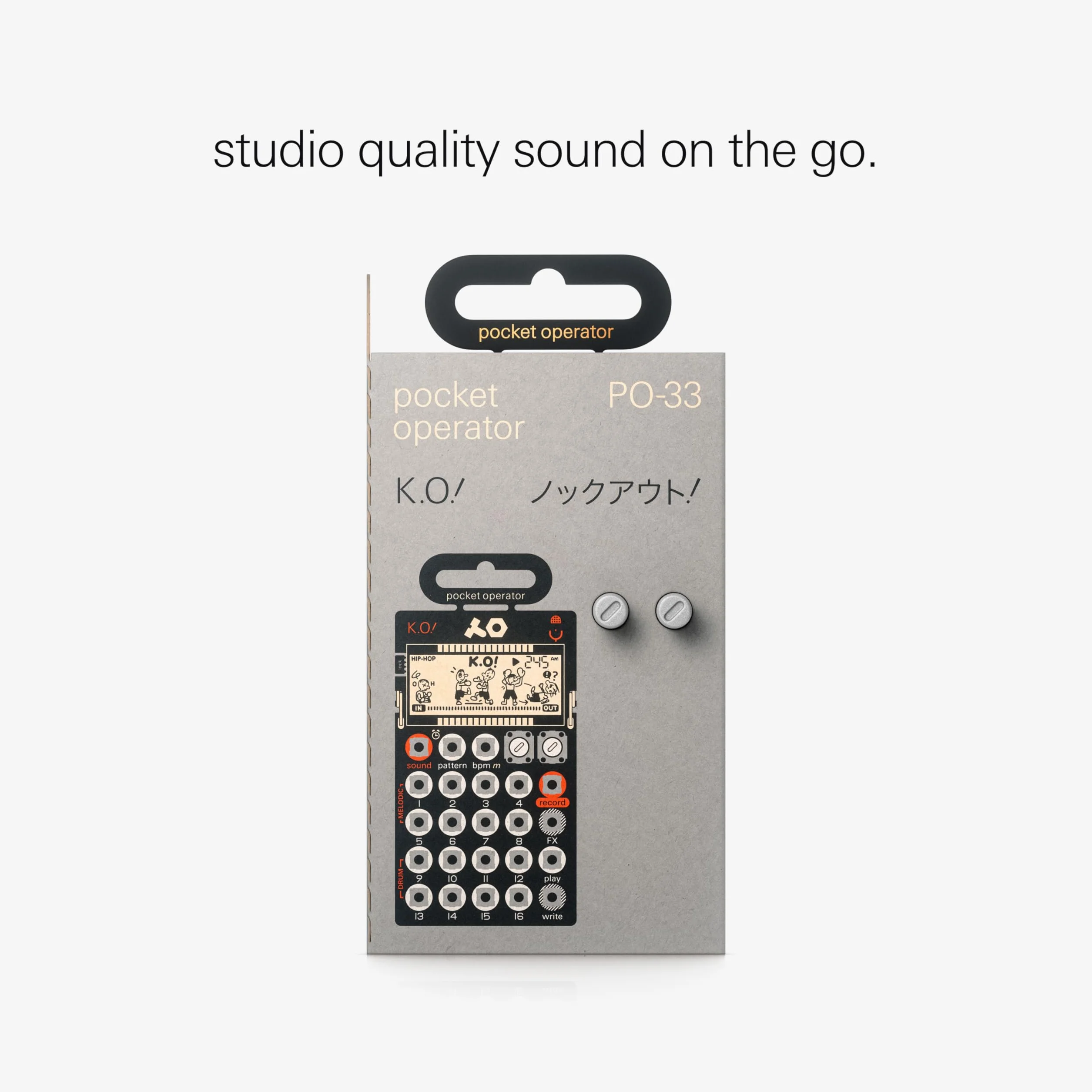 Teenage Engineering PO-33 KO Pocket Operator Synthesizer Przenośny mikrosampler (wejście liniowe, mikrofon, gniazda melodii i perkusji, sekwencer krokowy), TEE0039