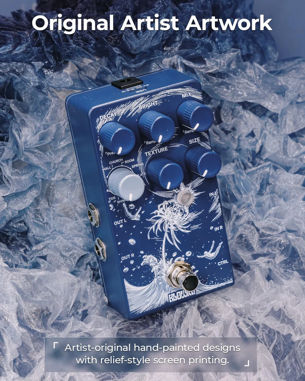 Limbo Reverb gitarowy – 9 stereofonicznych typów pogłosu otoczenia, analogowy suchy, True Bypass, Freeze & Infinity, obsługa pedału ekspresji