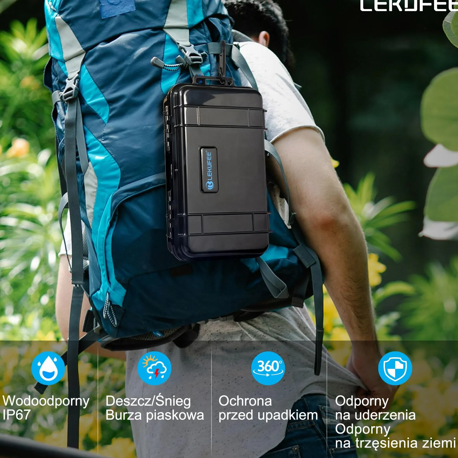 Lekufee podróżna wodoodporna obudowa na kamerę akcji/vlogową Insta360 GO 3S/GO 3 i akcesoria (tylko etui)
