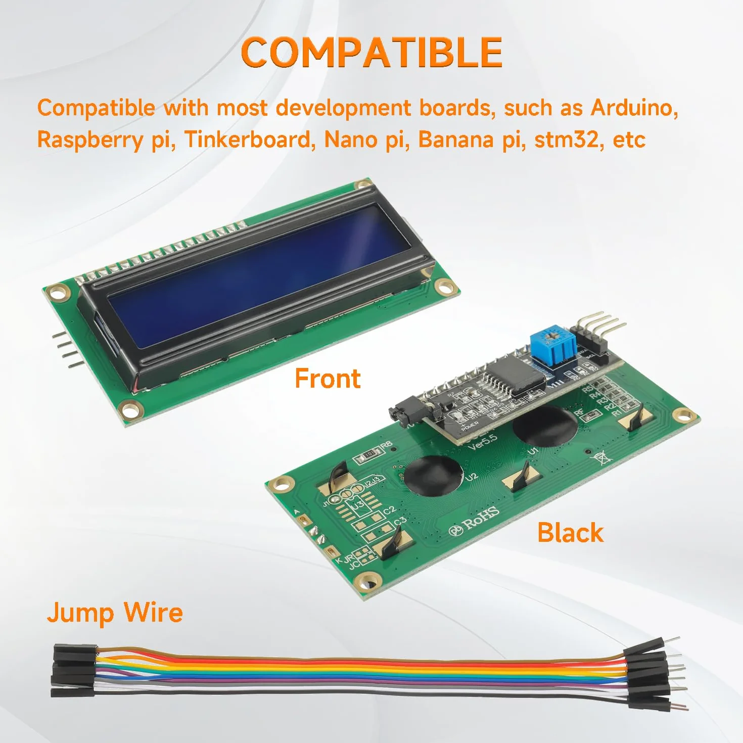 4-Pack I2C 1602 Moduł wyświetlacza LCD Moduł wyświetlacza szeregowego 16x2 kompatybilny z Arduino i Raspberry Pi