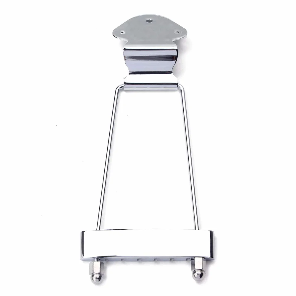Alnicov 6-strunowy mostek trapezowy do gitary z fornirem do gitary jazzowej Archtop - chromowany