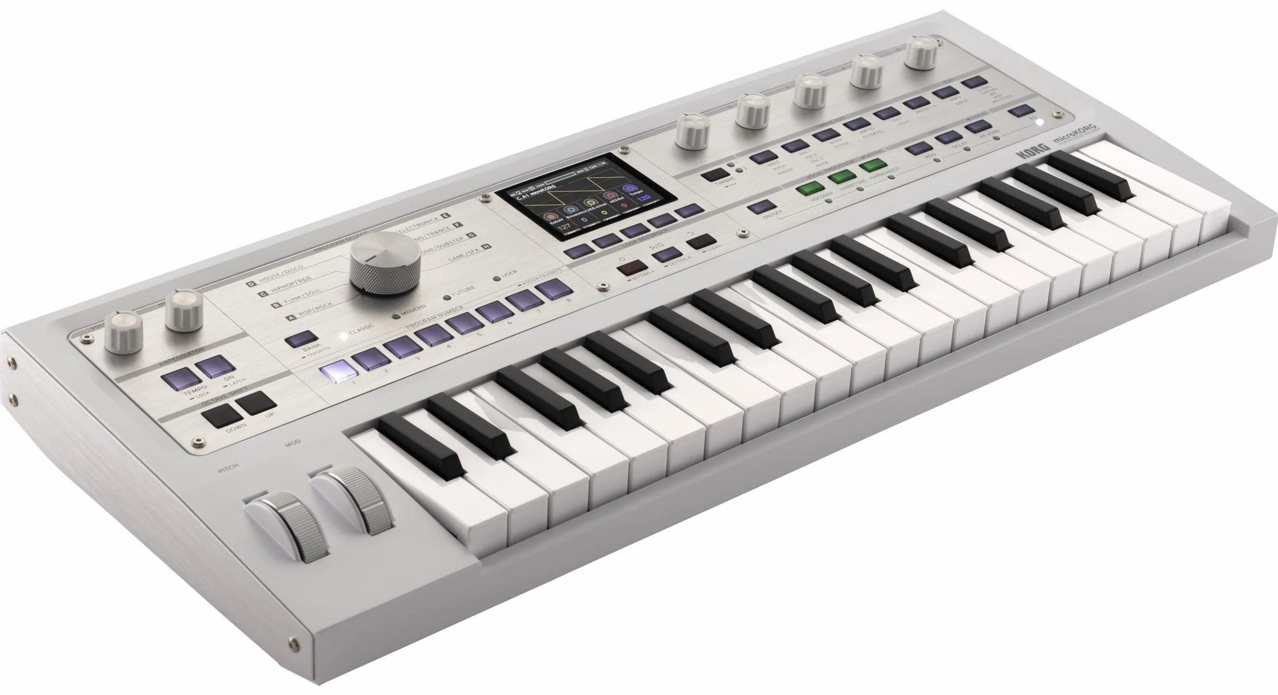 Korg microKORG 2-37 klawiszowy Syntezator Analogowy i Procesor Wokalny – Edycja Limitowana - Biała