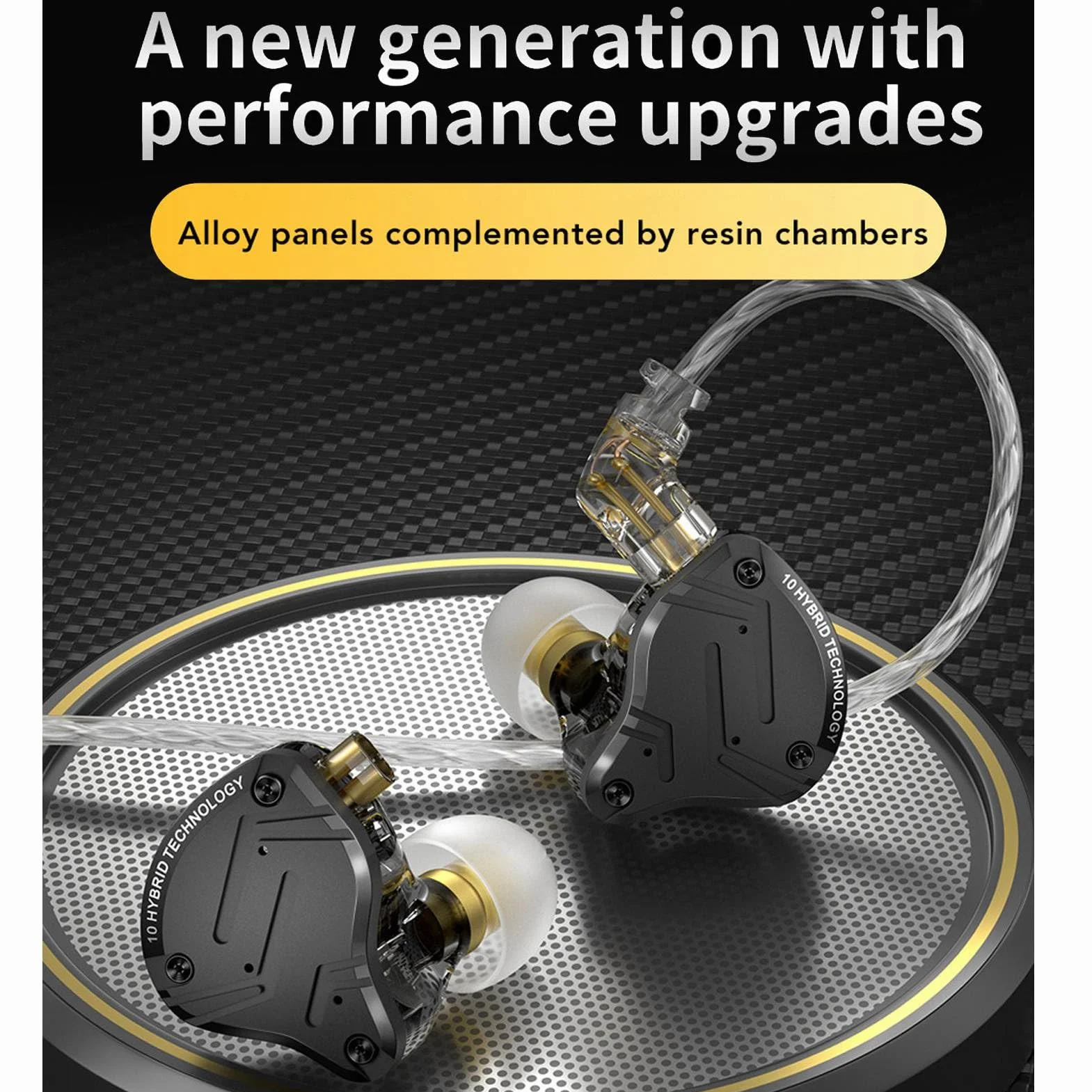 KZ ZS10 PRO X Przewodowe słuchawki douszne z monitorem 1DD 4BA Hybrydowy sterownik HiFi Odpinane, posrebrzane 0,75 mm 2-pinowy kabel Słuchawki do telefonu Tablet komputerowy