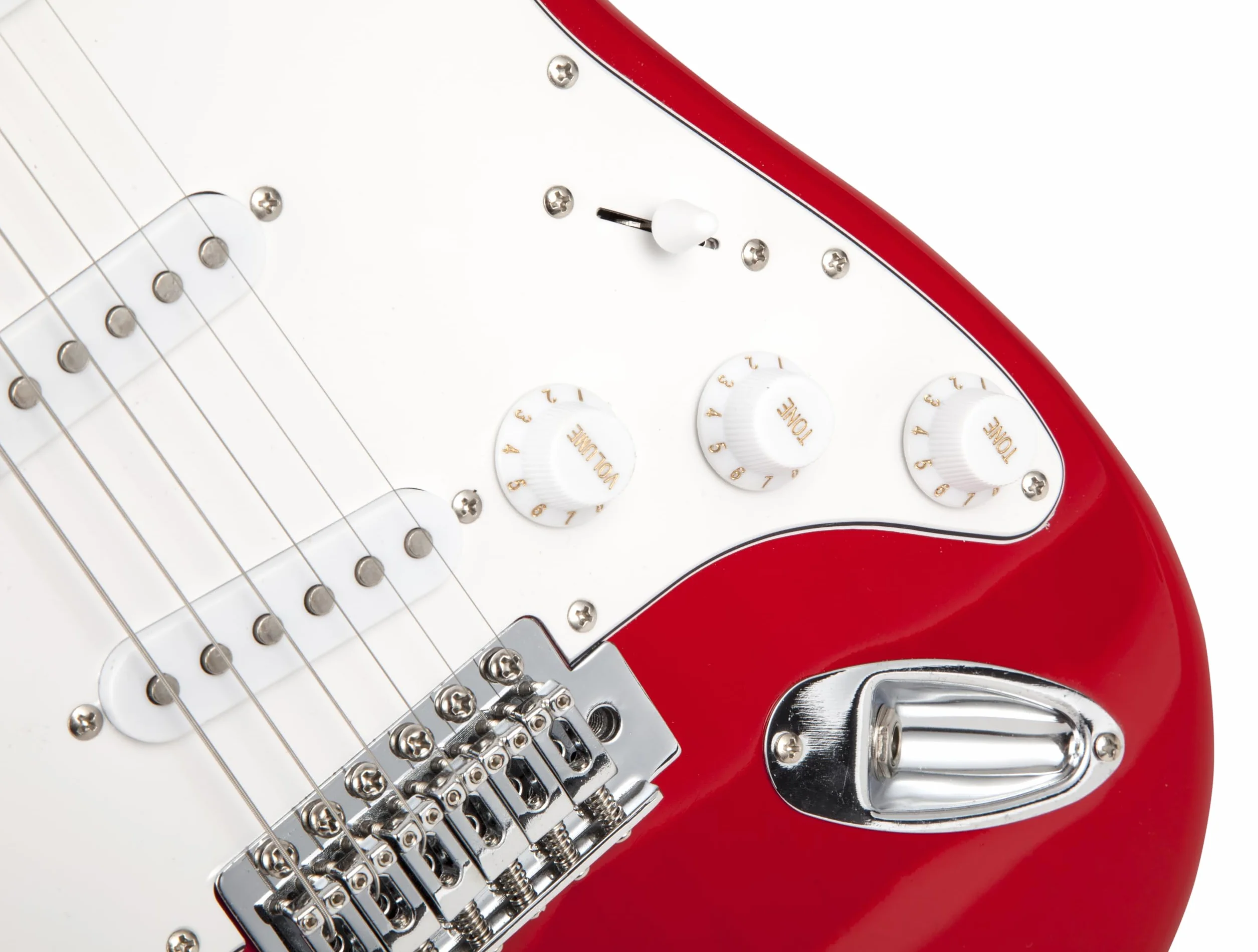 RockJam pełnowymiarowy zestaw gitarowy elektryczny z wzmacniaczem 10-watowym, akcesoriami i lekcjami, Czerwony