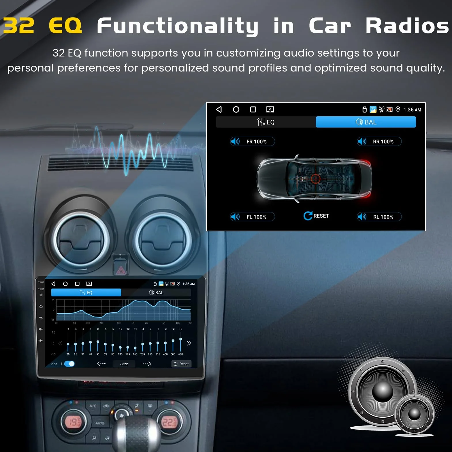Inefala 4G+64G Android 15 Car Stereo do Nissana Qashqai 2006-2016 z bezprzewodową funkcją CarPlay Android Auto, 9-calowym ekranem dotykowym, Bluetooth Car Stereo z GPS WiFi DSP RDS MIC Tylna kamera