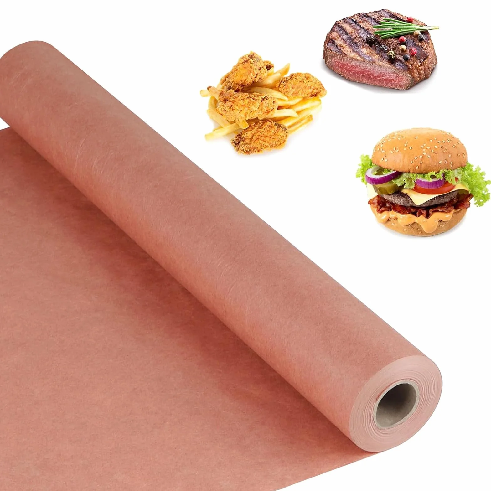 Papier papierowy, różowa, oryginalna rolka papieru pakowego, klasa spożywcza olej, pochłaniający rzeźnik, papier rzeźniczy do grilla, wędzarnia, idealny do soczystego gotowania