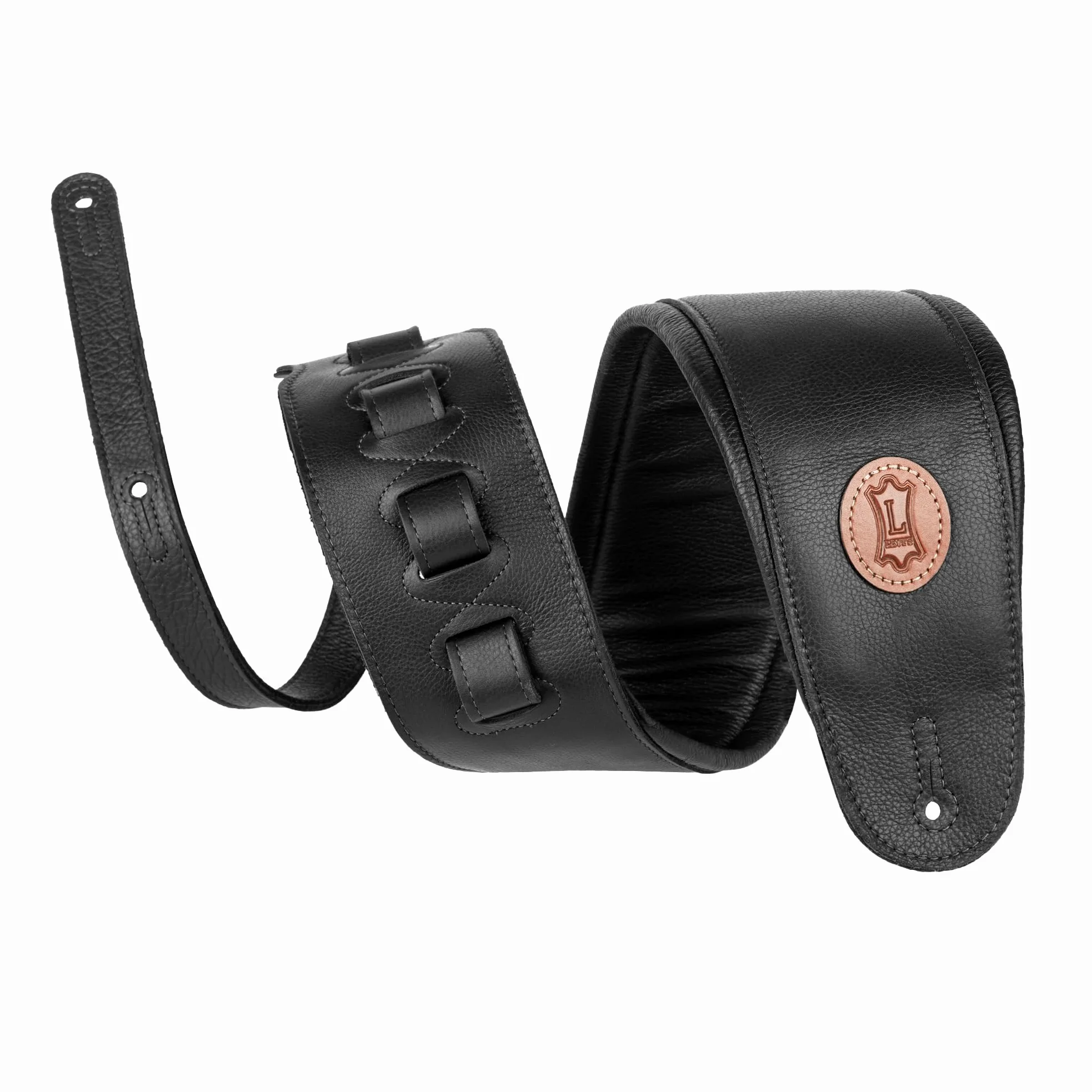 Levy's Skórzany pasek gitarowy, seria Signature Legacy, 11,5 cm, czarny (MSS2-4-BLK)