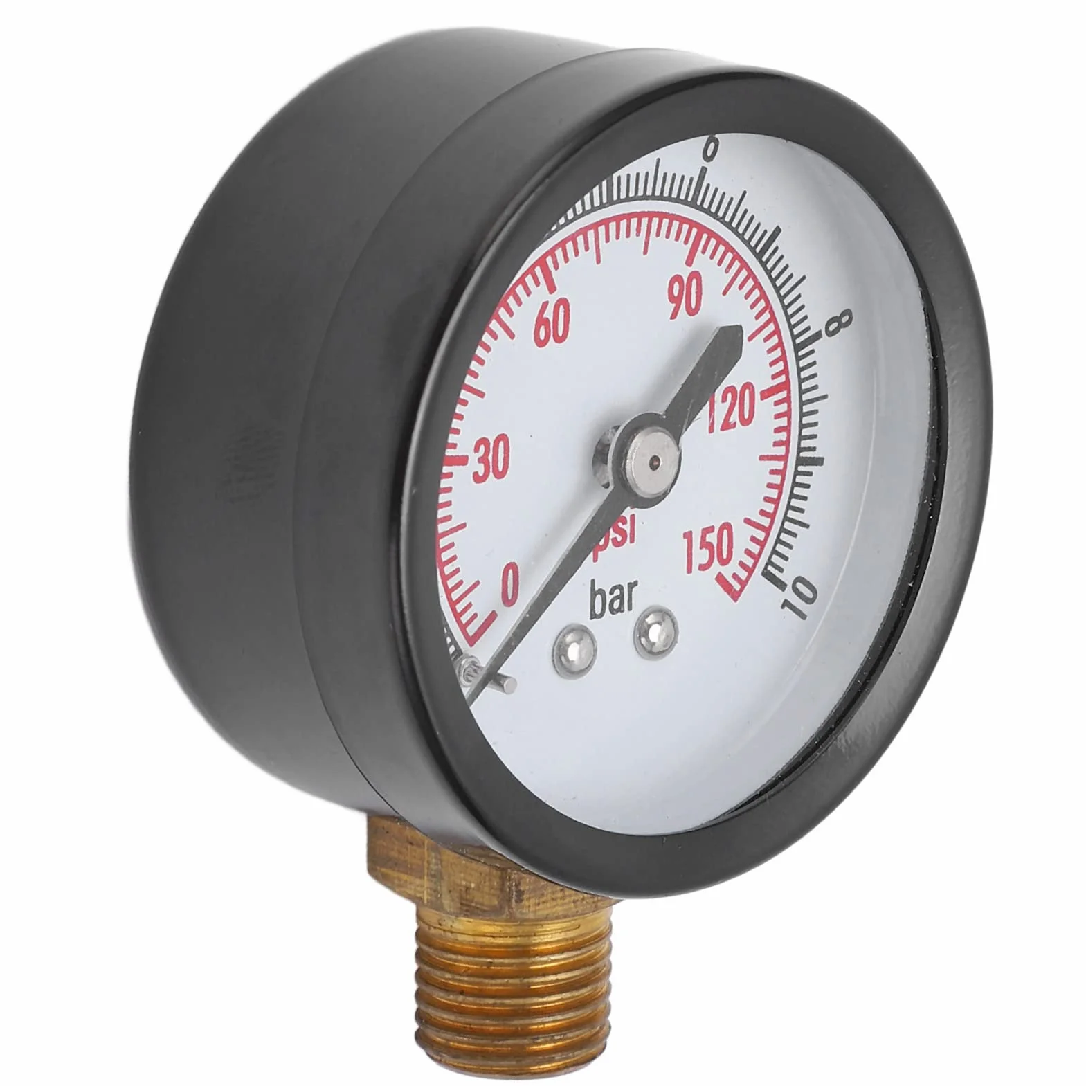 Manometr Cieczy 0-10 Bar 0-150 Psi G1/4 Cal Mosiądz i Stal Stopowa Ciśnieniomierz Pionowy do Monitorowania Cieczy Przemysłowych