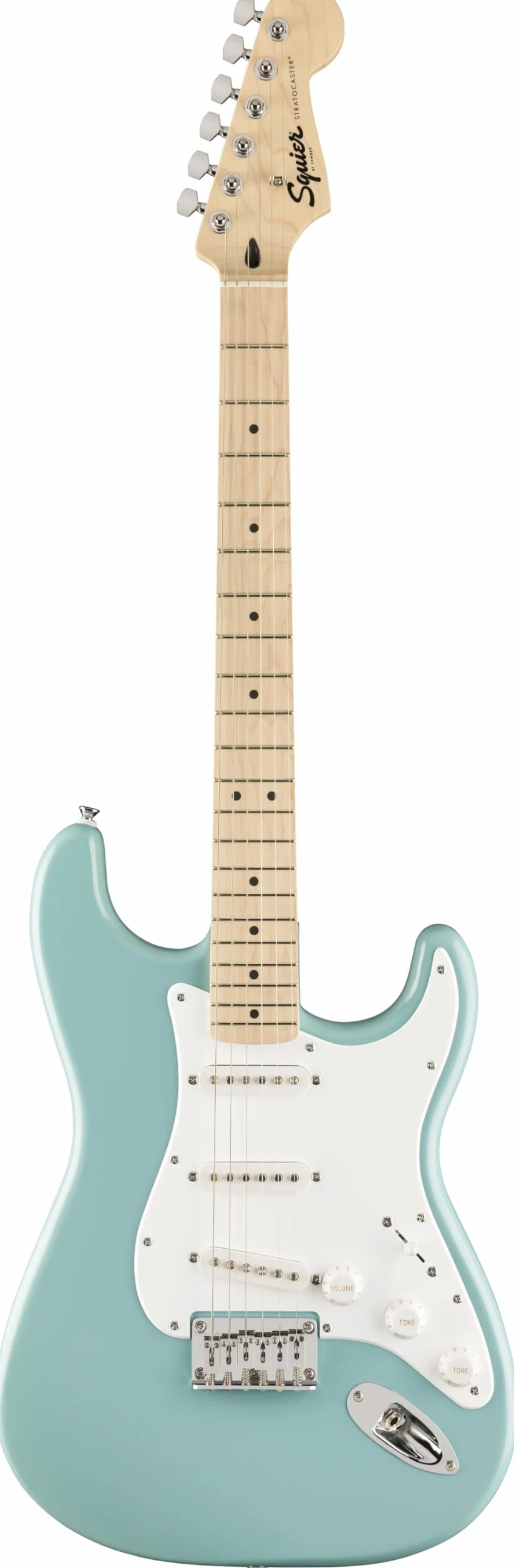 Squier by Fender Limited Edition Sonic® Stratocaster® gitara elektryczna HT, podstrunnica klonowa, biała deska do gry w piłkę, tropikalny turkus