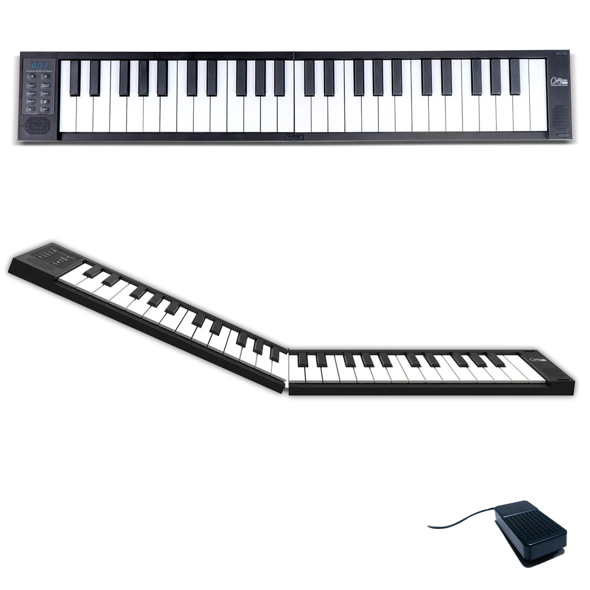 Carry-on FP-49 Dotykowy 49-klawiszowy wrażliwy na dotyk czarny przenośny składany cyfrowy pianino USB MIDI kontroler z akumulatorem