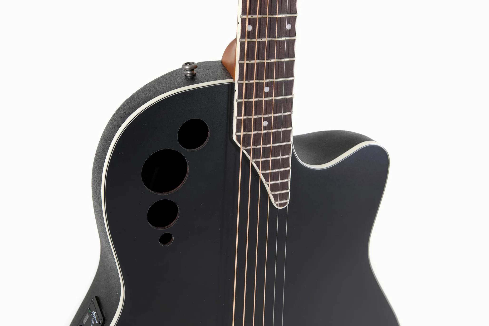 Applause E-gitara akustyczna Elite AE44 Mid Cutaway - Roundback Lyrachord Korpus Mid-Depth - AP3TP Preamp- Top Świerk - Black Satin - AE44-5S