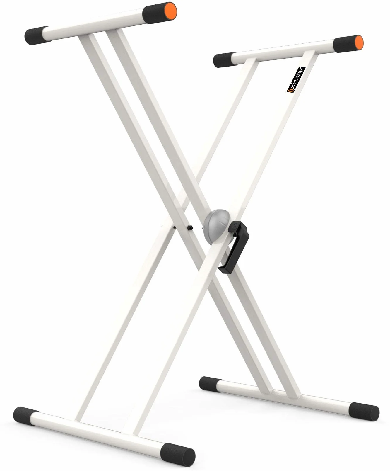 Audibax | Onyx 130 PLUS stojak na pianino - podwójna struktura nożycowa - kotwica Easy Lock - stal - biały kolor - antypoślizgowa podstawa - obciążenie do 65 kg - do Yamaha S. 45, Yamaha S. 125, Casio, Roland