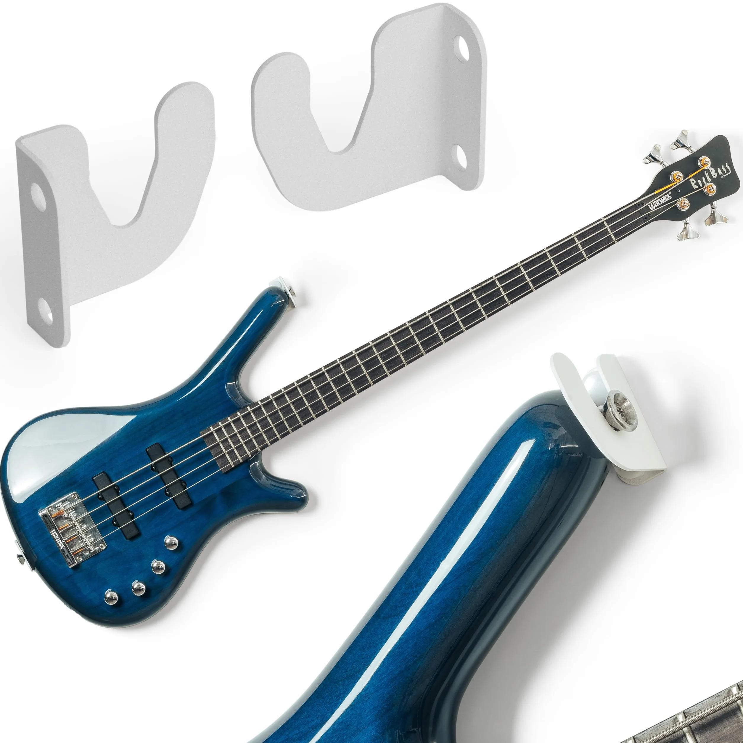 Uchwyt na gitarę. Wieszak ścienny, ścienny uchwyt na gitarę do gitary elektrycznej, gitary hiszpańskiej, gitary elektrycznej, gitary klasycznej, akcesoria do gitary (biały)