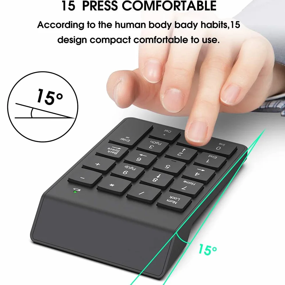DollaTek Bezprzewodowy keypad z 22 przyciskami, przeno?ny, do laptopa, PC, kompatybilny z Win7/8/NT/ME/2000/XP/Vista Win10/Android/Linux/iOS