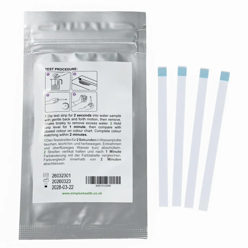 SimplexHealth Paski testowe do wody o całkowitej twardości (woreczek z 20 paskami)