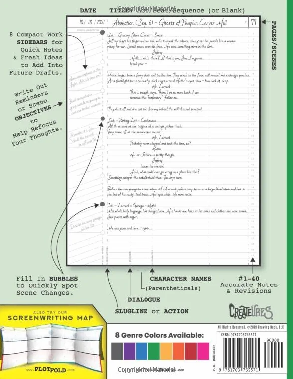 Blank Screenwriting Notebook: Write Your Own Movies - 200 Pages of Pre-Formatted Script Templates - 8.5" x 11" Journal for Ideas + Notes in Sidebars for Writers of TV Shows & Films