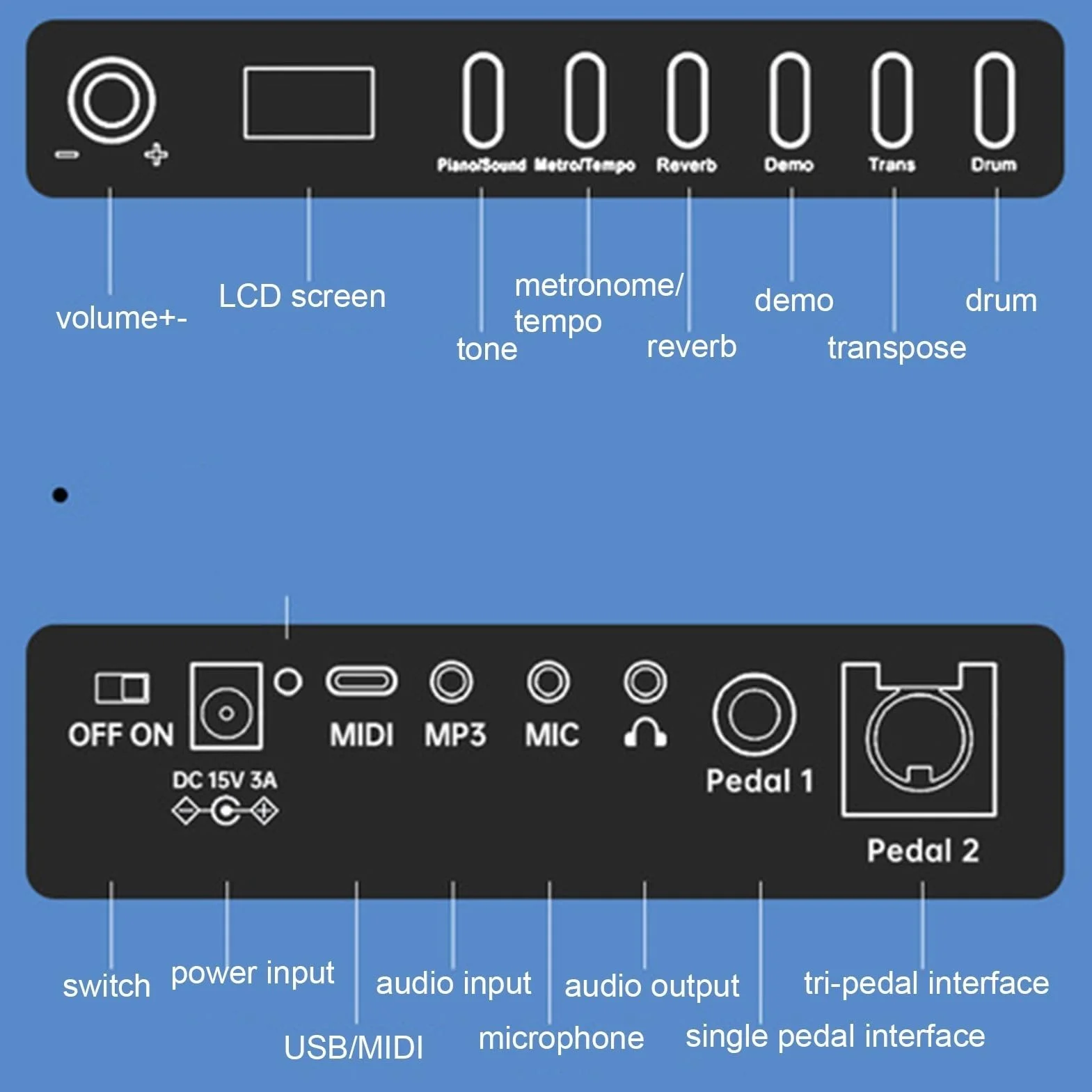 88 Keyboard, klawiatura akumulatorowa z Bluetooth MIDI, składane pianino cyfrowe, przenośne, pełnowymiarowe, dotykowe, elektryczne pianino, wbudowane dwa głośniki, dla początkujących i profesjonalistó