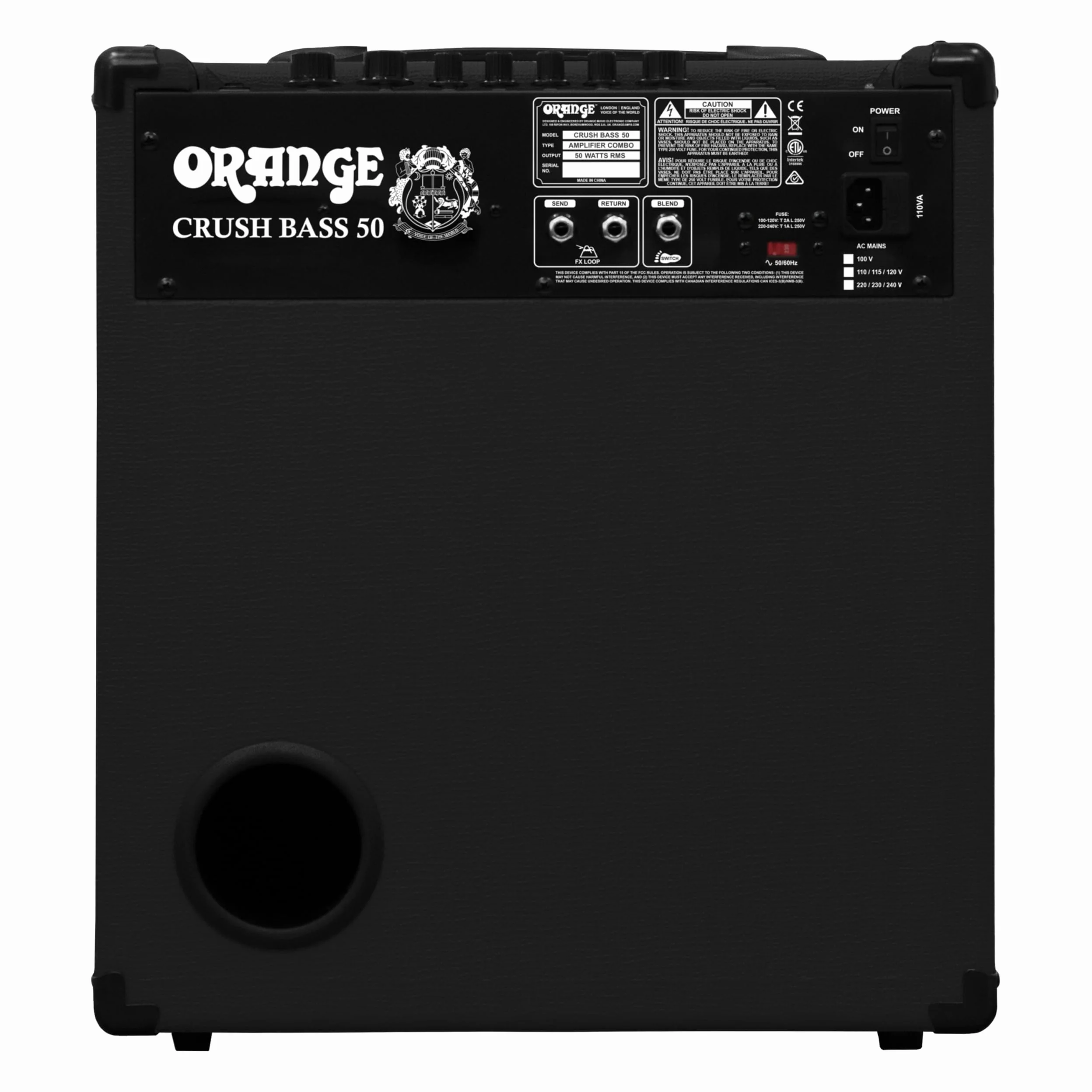 Pomarańczowy Crush Bass 50 W Gitara basowa Combo Amp, Czarny