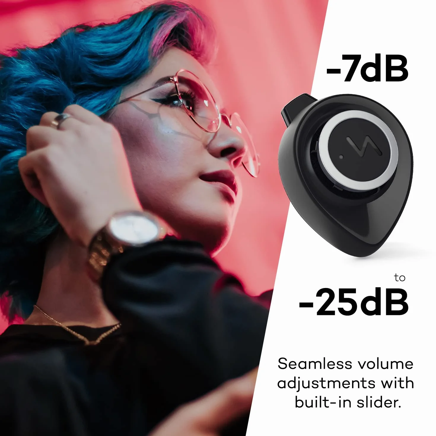 Minuendo akustyczne zatyczki do uszu High Fidelity, ochrona słuchu dla muzyków, regulowane zatyczki do uszu z tłumieniem dB, wyprodukowane w Norwegii, nagradzany design, odpowiednie na koncerty,