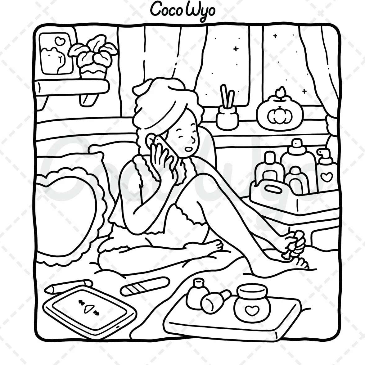 Girl Moments: Vol. 2 Coloring Book for Adults and Teens Featuring Cute Cozy Daily Activities for Relaxation