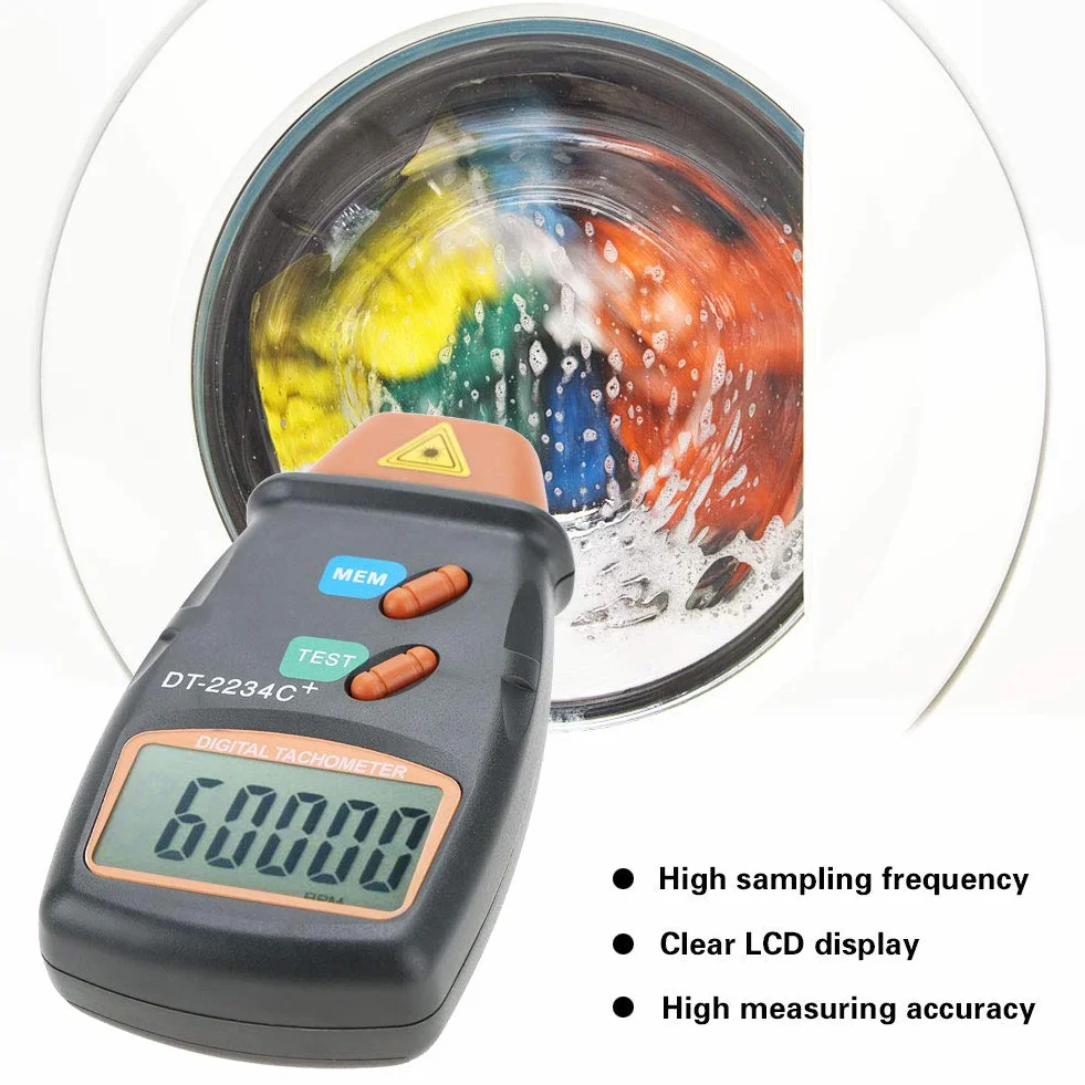 Bezdotykowa torba dt-2234c + laserowy miernik prędkościomierz cyfrowy LCD foto obrotowy mini wyświetlacz prędkości obrotowej silnik obrotowy z 3 paskami odblaskowymi
