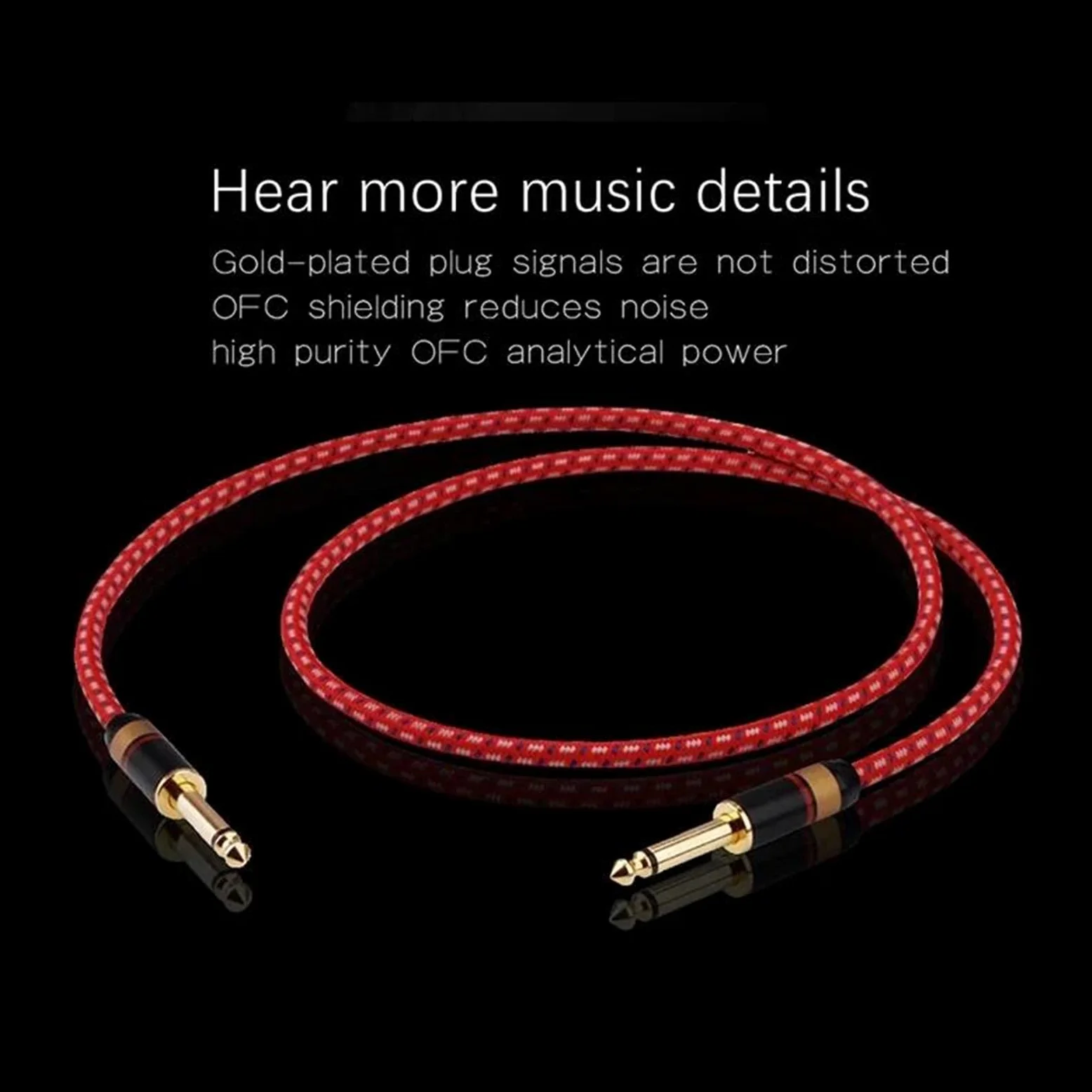 Kabel instrumentowy Kabel Aux Do Gitary 6,5 Mm Do 6,5 Mm Jack Kabel Do Stereofonicznego Miksera Gitarowego Wzmacniacz Kabel Aux 6,35 Mm Metalowa Obudowa(5m)