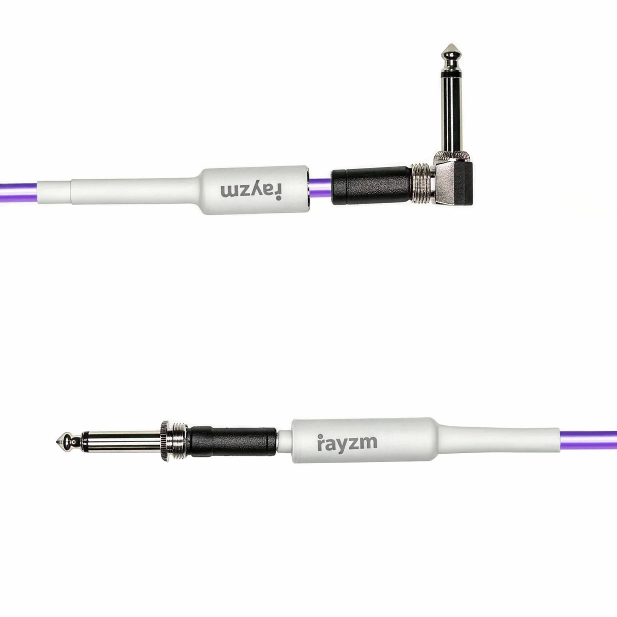Rayzm Zwinięty kabel do instrumentu, 2-metrowy zwinięty przewód, prawokątny do prostego spiralnego przewodu do gitary/basu