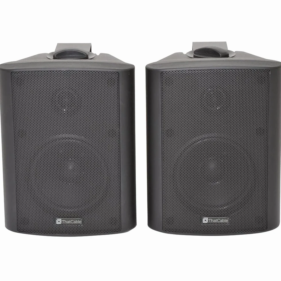 SMART HOME 4-strefowy zestaw BLUETOOTH – 8 x 180 W 10 cm czarny głośnik do montażu na ścianie, wzmacniacz stereo 110 W, kabel rozdzielacz głośników *ECHO ALEXA SPOTIFY* bezprzewodowy system wzmacniacza dźwięku HiFi - bar pub Home Surround