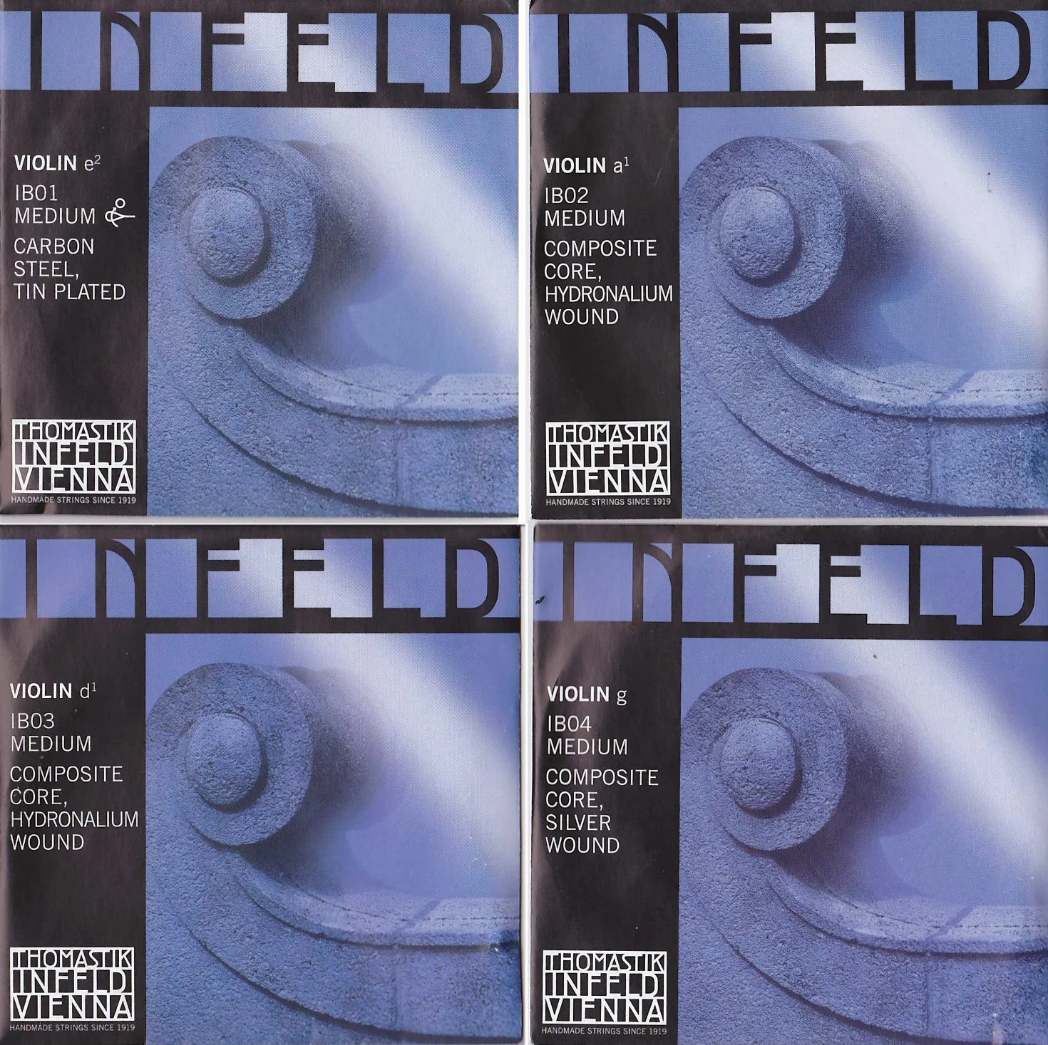 Thomastik Infeld Violine Saiten Hybridkern 4/4 Medium Satz blau