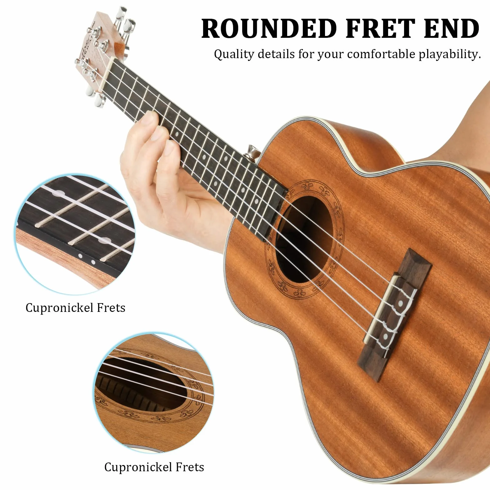 Koncert Ukulele, 23-calowy Profesjonalny Ukulele Początkujący Mała Gitara Hawajska Gitara Zestaw z Wysokiej Jakości Torba Gitarowa