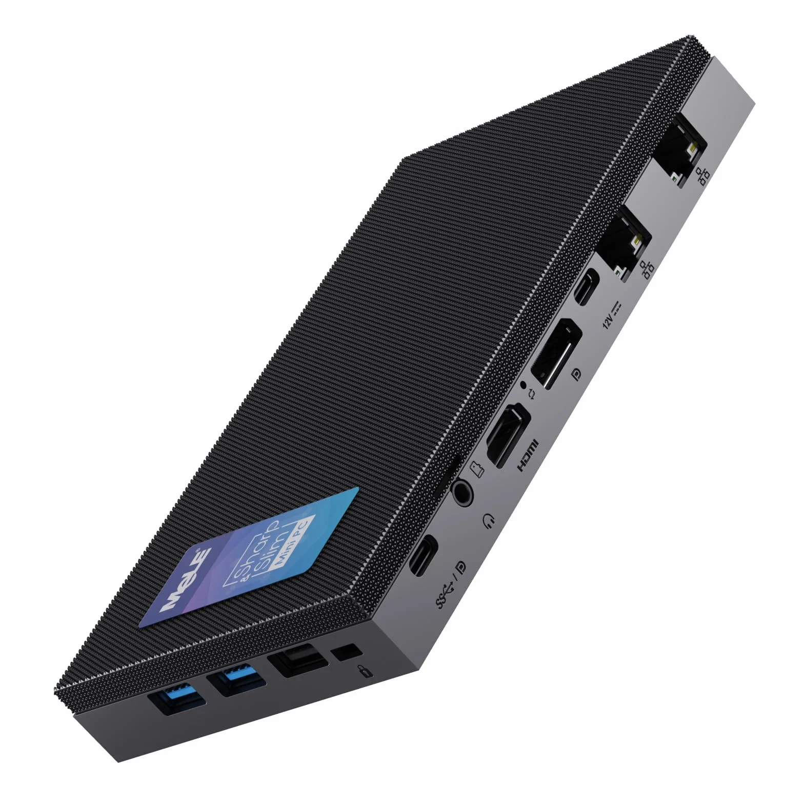 MeLE QuieterDL Fanless Mini PC 2,5 GB Dual LAN Alder Lake N100 (do 3,4 GHz), 4 GB DDR4 128 GB ROM, Windows 11 Home, mikroPC, USB-C HDMI2.0 + DP1.4, potrójny wyświetlacz, komputer stacjonarny