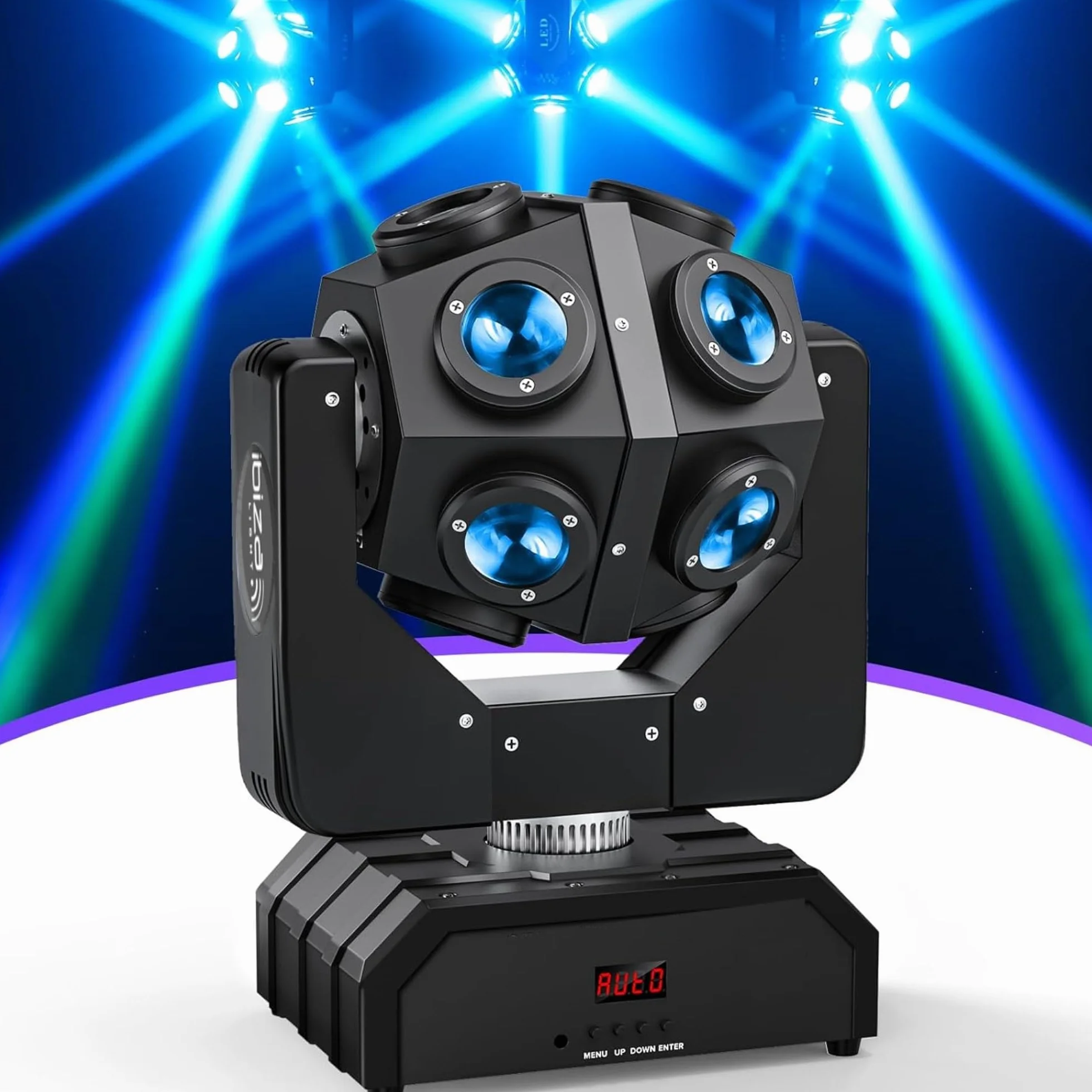 Ibiza - Zestaw 2 Lyres Beam Infinies DMX Ibiza Light E-COSMOS 4 w 1 12 x 10 W - 2 wsporniki na nogi, urodzinowy przyjęcie, przyjąć Pro, ślub