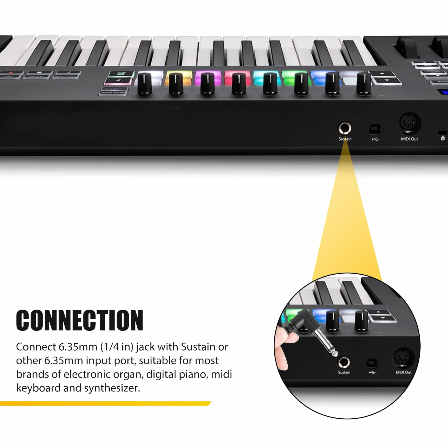 LP1 Pedał Sustain, Uniwersalny Pedał Klawiatury z Przełącznikiem Polaryzacji, Pedał Fortepianu, Sustain Pedał Nożny do Pianino Cyfrowe, Fortepian Cyfrowy, Klawiatur MIDI, Syntezator