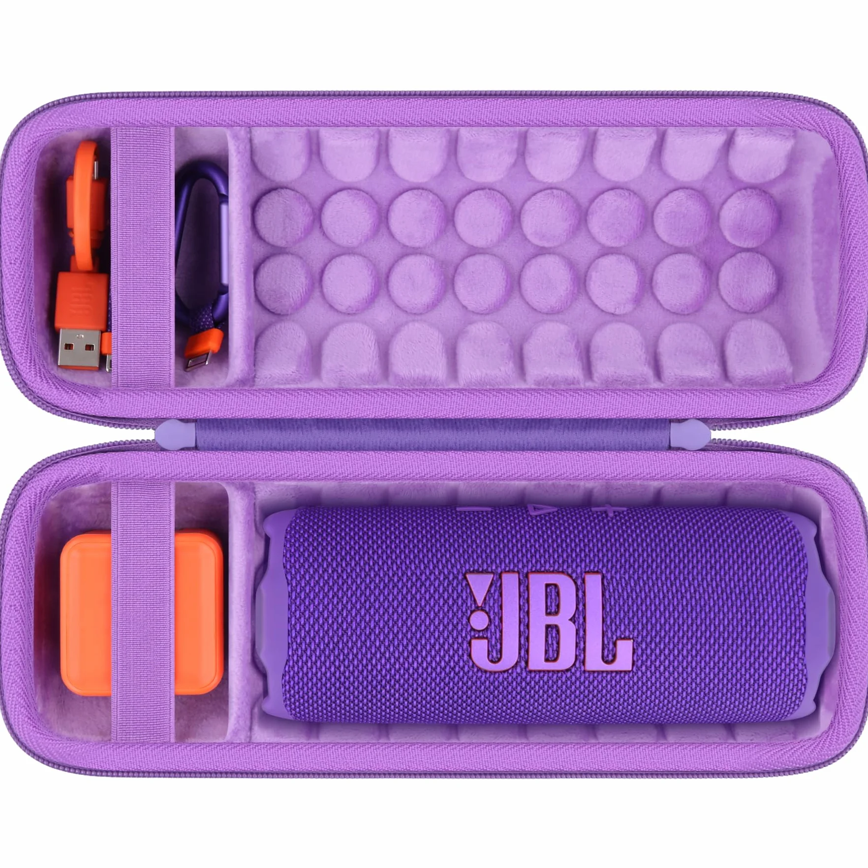 Khanka twarde etui wodoodporne do przenośnych głośników Bluetooth JBL Flip 7 / Flip 6, torebka podróżna i do przechowywania, tylko etui (Lila)